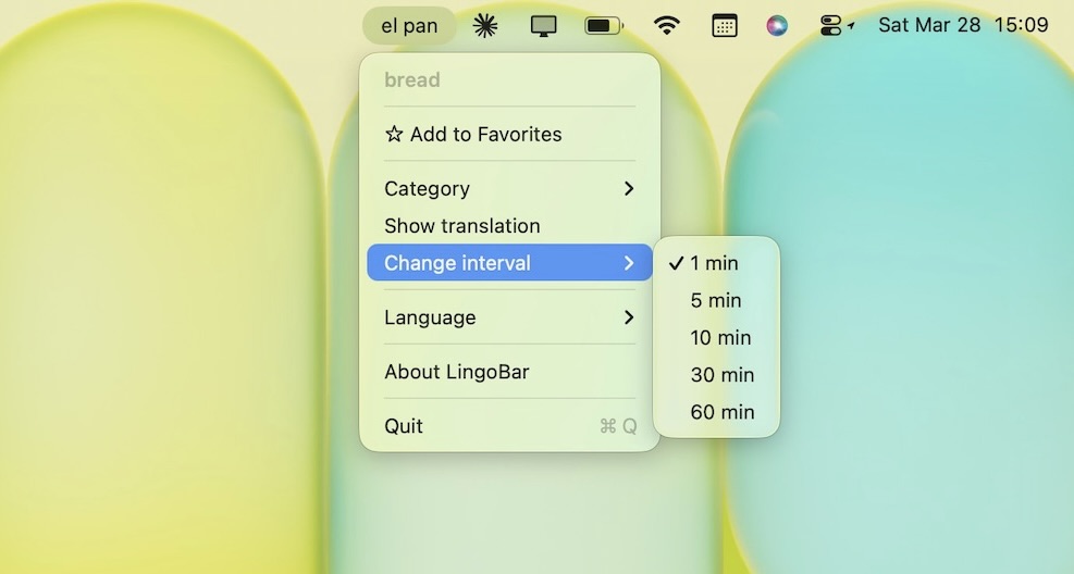 Interval settings — choose your pace